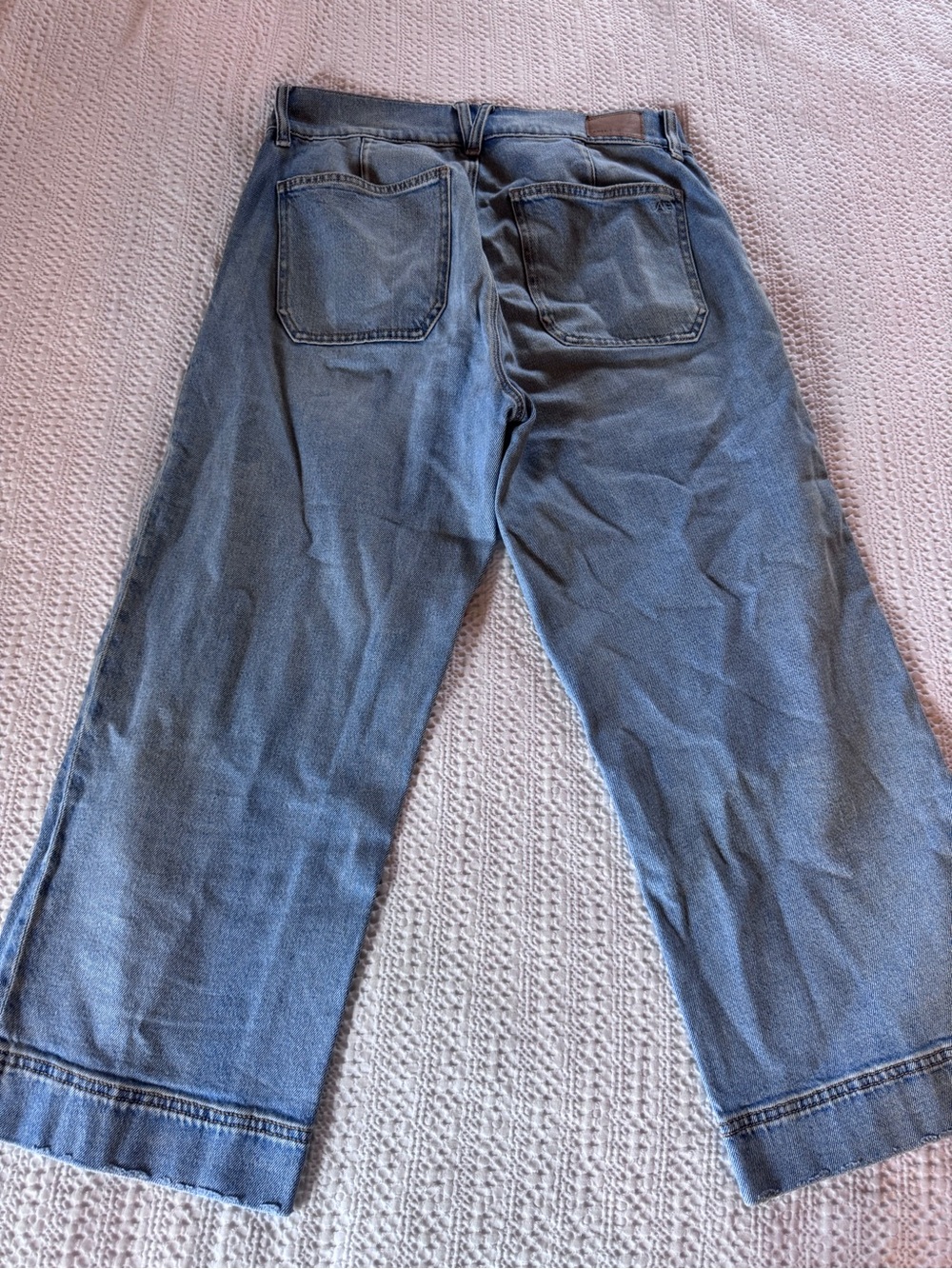 America Eagle Stovepipe cropped jeans size 6 short Light Blue Wide-Leg - Picture 9 of 10